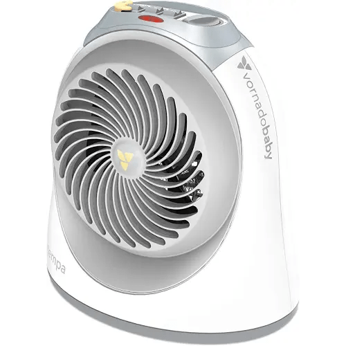 Vornadobaby Tempa Nursery Space Heater, Electric Space Heater for Baby with Locking Controls, Tipover Protection, Safety Shutoff, Hidden Cord Storage, Adjustable Thermostat
