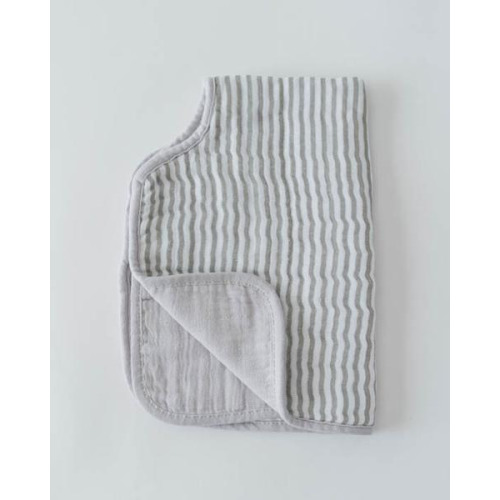 Little Unicorn Cotton Muslin Burp Cloth - Grey Stripe