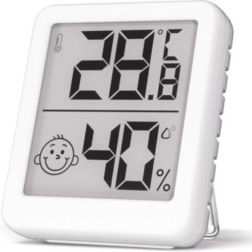 Digital Hygrometer Indoor Thermometer with High Accuracy Sensor Comfort Indicator for Home Bedroom Baby Room and Greenhouse, White