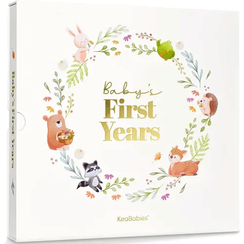 Keepsake Baby Memory Book, Girl, Boy - Beautiful First 5 Year Journal Book, 100 Pages Newborn Milestone Scrapbook, From Pregnancy to Age 5, First Time Mom Gifts for Baby Shower, Gender Neutral (Muse)