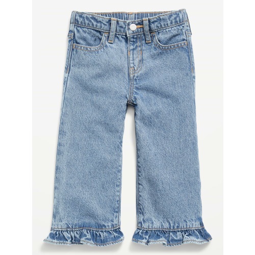 High-Waisted Super Baggy Ruffled Wide-Leg Jeans for Girls