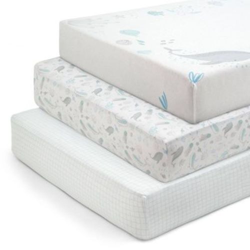 Delta Children 3pk 100% Organic Cotton Fitted Crib Sheets - Sea Life