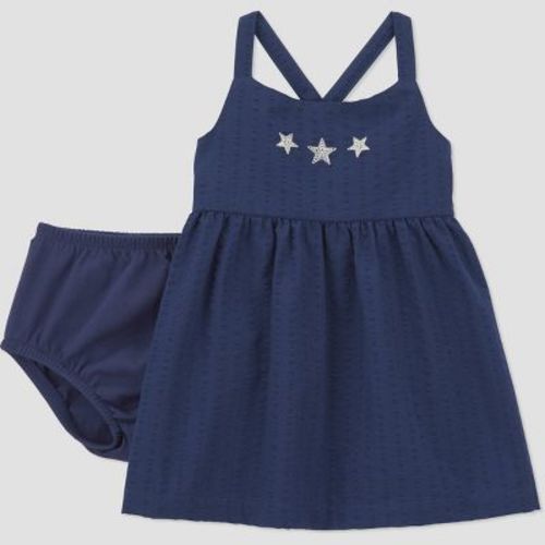 Carter's Just One You® Baby Girls' Star 4th of July Dress - Navy Blue 6M