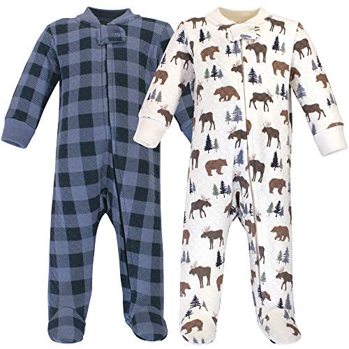 Hudson Baby Baby Girls' Premium Quilted Zipper Sleep and Play