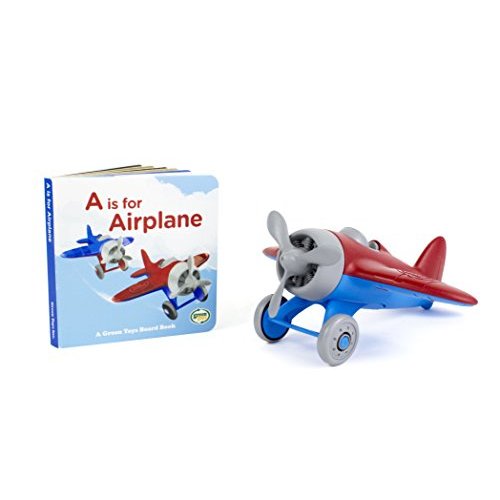 Green Toys Airplane & Board Book (color may vary)