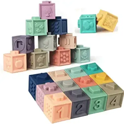 Litand Soft Stacking Blocks for Baby Montessori Sensory Infant Bath Toys for Toddlee Toddlers Babies 6 9 Month 1 2 Year Old