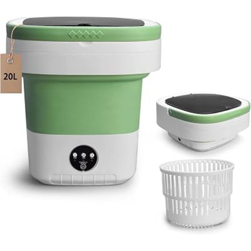 Portable Washing Machine, 20L Foldable Mini Washer and Dryer with 3 Modes Deep Cleaning, Upgraded Collapsible Laundry for Hotel, Apartment, Home and Travel