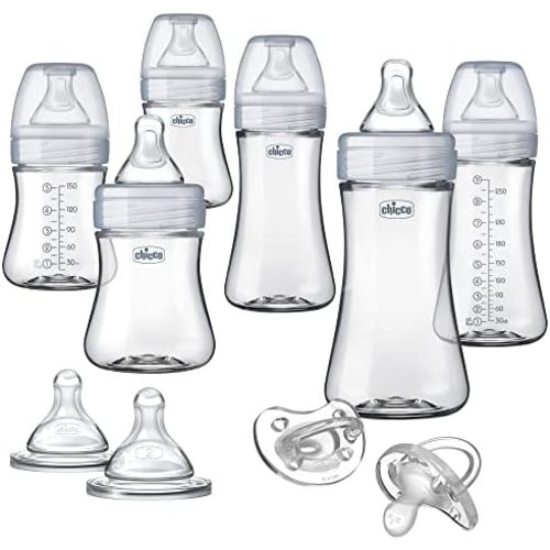 Chicco Duo Hybrid Baby Bottle Deluxe Set, Glass Inside/Plastic Outside