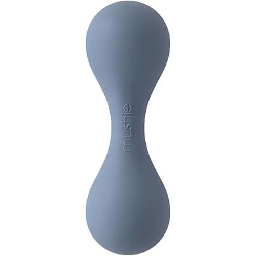 mushie Silicone Baby Shaker Rattle Toy | Ages 3+ Months (Tradewinds)