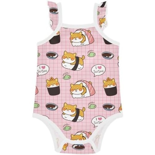 vvfelixl Baby Girls' Bodysuits Smooth Fox Terrier Baby Cotton Sleeveless Newborn Clothes for 0-3 Months