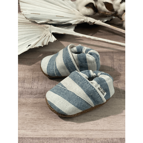 Dusty Blue and White Stripes