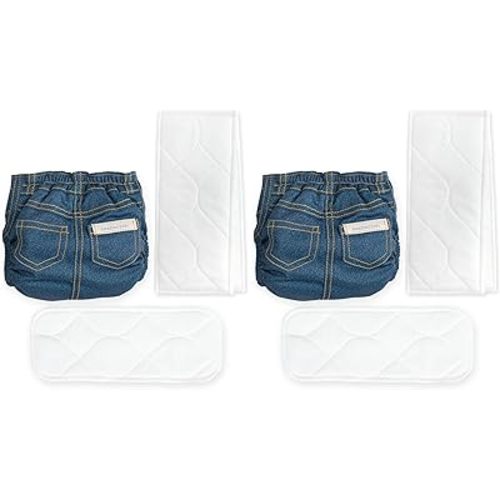 Amazing Baby Hybrid Cloth Diaper Cover/Swim Diaper, Newborn, Sz 1 (8-15 lbs), Use Boosties Disposable or Reusable Inserts, Blue Jean, SmartNappy Set: Cover + Tri-Fold + Booster Pad (Pack of 2)