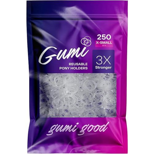 Clear Elastics 1/2 inch Hair Band Extra Small for Thick or Thin Hair