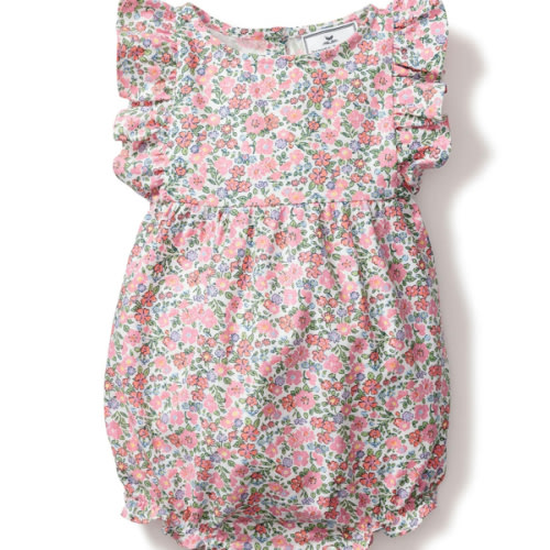 Baby's Twill Ruffled Romper in Fleurs de Rose