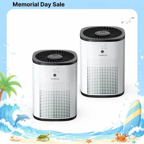 CHIVALZ Portable HEPA Air Purifier for Bedroom, 360° Air Intake System, Sleep Mode, 3-in-1 Filtration, 22dB Silent Operation, Blue Night Light, Home Air Purifiers for Pets Allergies, Virus, Dust Multifunctional Air Cleaner#SummerVibes - TikTok Shop