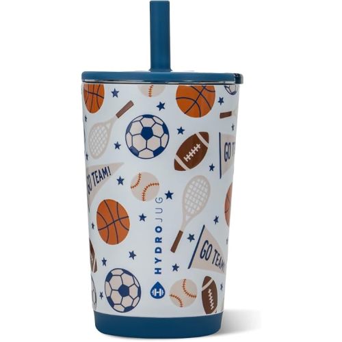 HydroJug Everyday Tumbler 14 oz, Ceramic-Lined Straw Cup, All-Stars