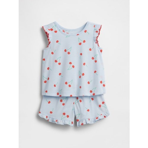 Baby & Toddler Recycled Ruffle Fruit PJ Short Set 18-24M