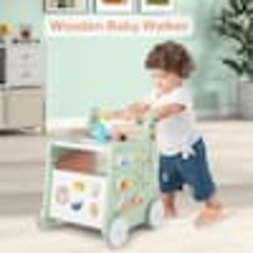 Baby Push Walker Wooden Strollers Learning Activity Center