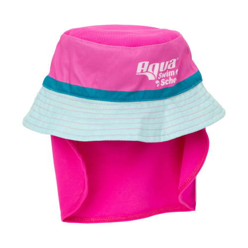 Aqua SwimSchool Sunshade Legionnaire Bucket Hat with Sun Shield for Infants, Pink