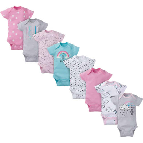 8-Pack Baby Girls Clouds Short-Sleeve Onesies® Bodysuits – Gerber Childrenswear