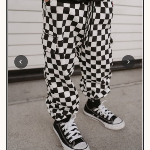 Checkered Cargo Sweatpants