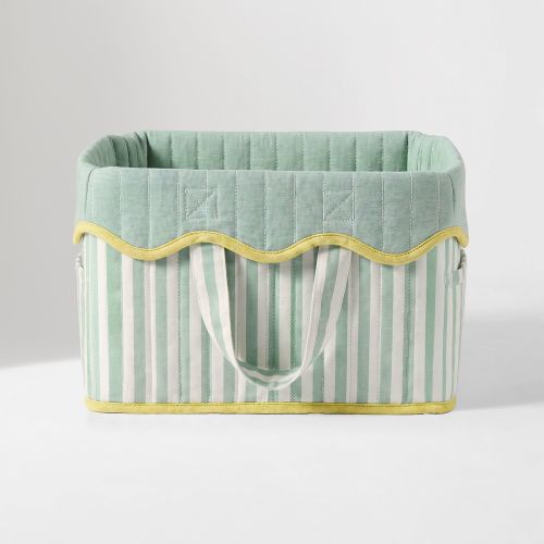 Pink Chicken Stripe Diaper Caddy