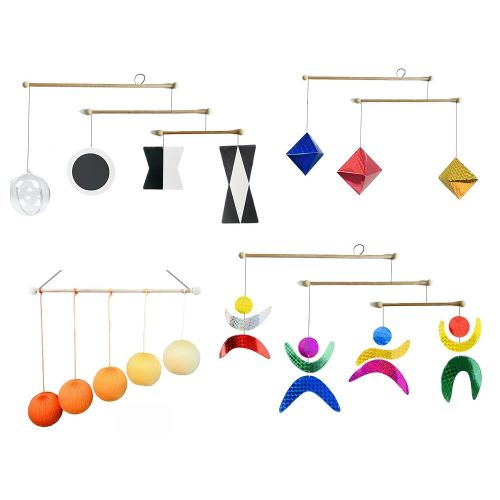 Set of 4 portable montessori - Munari, Gobbi, Octahedron, Dancers. Montessori mobile, Baby mobile, Hanging mobile baby boy and girl