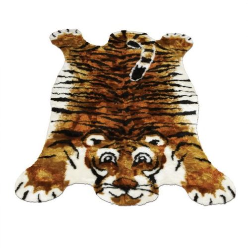Walk on Me Faux Fur Super Soft Kids Tiger Rug Tufted With Non-slip Backing Area Rug