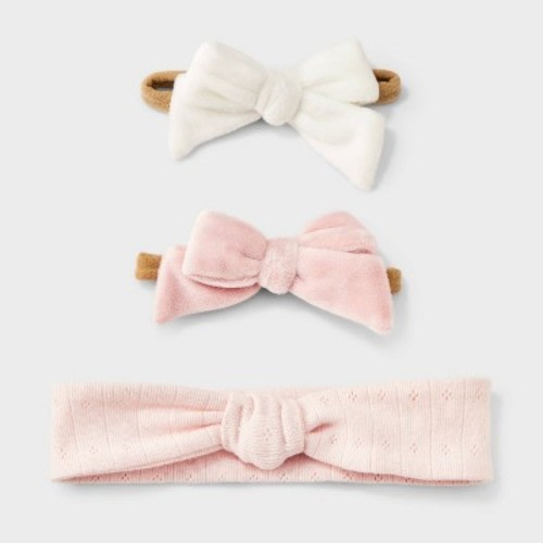 Baby girls' 3pc Headwrap - Cloud Island™ 0-6M Pink