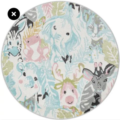 Multicolor 5' x 5' Animals Whimsy Kids Round Rug | Rugs.com