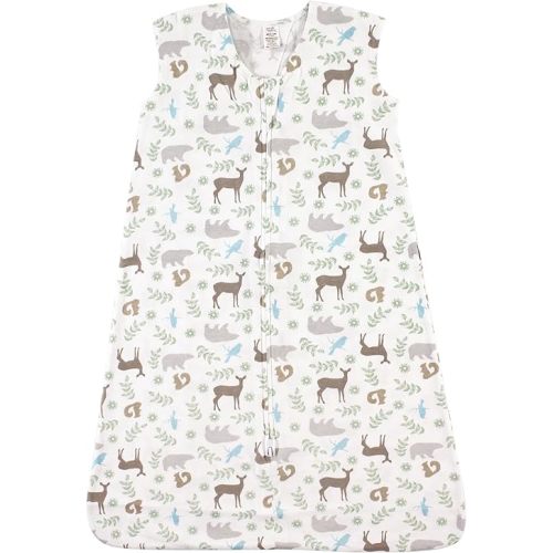 Touched by Nature Unisex Baby Organic Cotton Sleeveless Wearable Sleeping Bag, Sack, Blanket, Forest, 6-12 Months