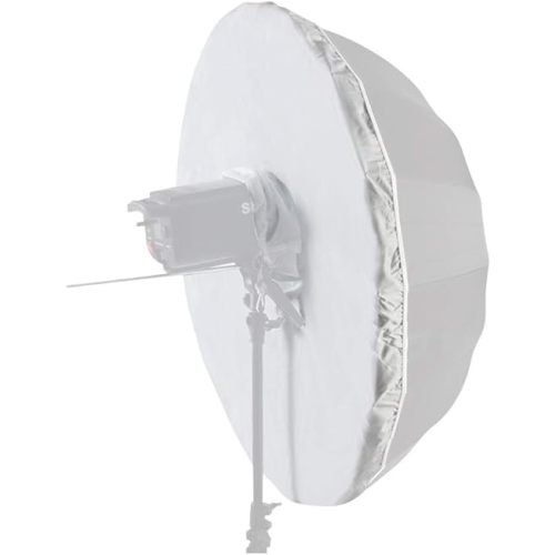 HappyGo 60 Inch Parabolic Umbrella Diffuser Cover, Soft Light Cloth for 16 Rods, Black/Silver Parabolic Reflective Lighting Umbrella with Elastic Band