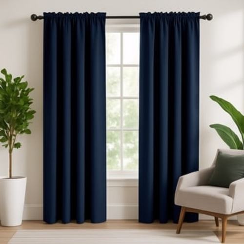 Deconovo 2-Pack Thermal Room Darkening Rod Pocket Curtains