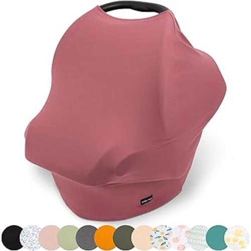Breathable Nursing Cover Up and Car Seat Cover for Babies Simka Rose - Breastfeeding Cover for Baby Boy & Girl - Adjustable Stretchy Infant Carseat Canopy Carrier Cover for Summer - Must Have Registry