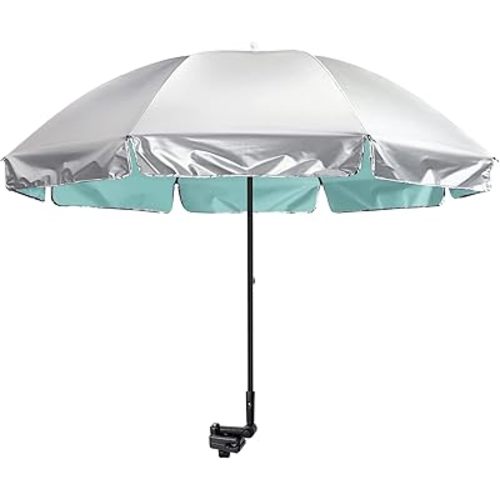 G4Free UPF 50+ Universal Clamp On Umbrella Adjustable Outdoor UV Protection Beach Chair Umbrella for Strollers, Wheelchairs, Patio Chairs, and Golf Carts