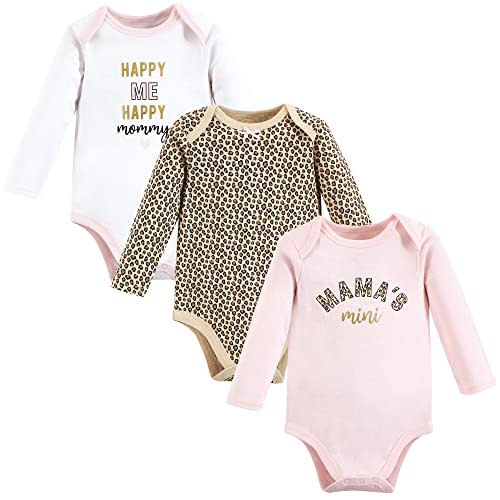 Hudson Baby baby-girls Cotton Long-sleeve Bodysuits 3-pack