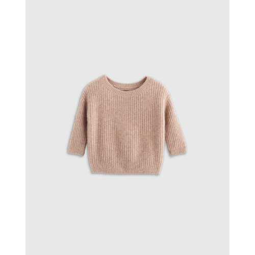 Mongolian Cashmere Fisherman Tunic Sweater - Baby in Oatmeal