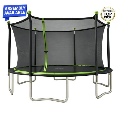 Sportspower BouncePro 14ft Trampoline Meets ASTM Safety Standards, Heavy-Duty Rust-Resistant Steel Frame, UV-Resistant Jump Mat & Safety Net