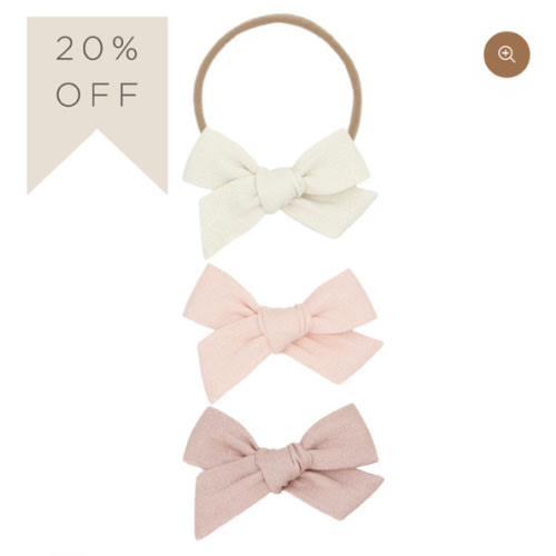 Linen Bow 3 Pack: Ballet Headbands
