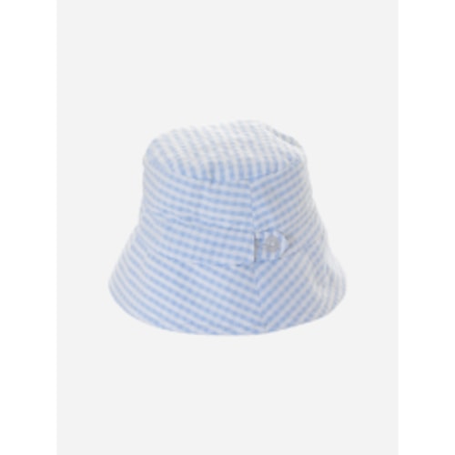 Boys hat with blue checkered print