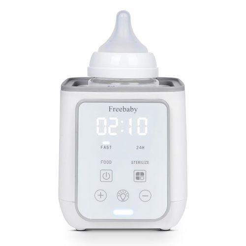 Freebaby Bottle Warmer,Fast Baby Bottle Warmer for Breast Milk & Formula, Accurate Temperature Control,Milk Warmer for All Bottles, Easy to use,24H Keep, Thawing, Sterilizing & Food Heating(Gray)
