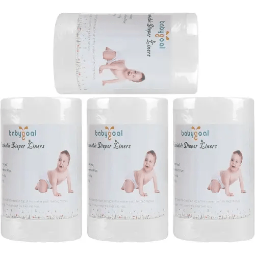 Babygoal Baby Cloth Diaper Liners 4 Pack, Rayon from Bamboo Liners for Cloth Diaper Nappy (400 Sheets) 4BBT01