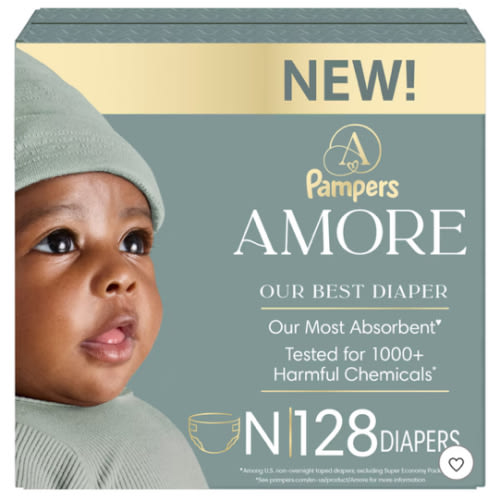 Amore by Pampers Diapers Enormous Pack - Size Newborn - 128ct