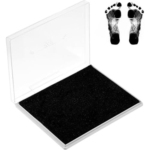 Large Ink Pad for Baby Hand and Footprints, Washable Black Stamp Pad 4.92 X 3.94inches Ink Pads for Dog Paw Prints Office Home DIY Crafting