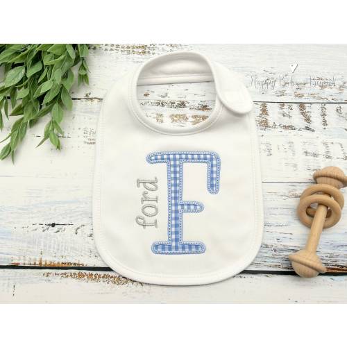 Personalized Baby Bib, Monogrammed Baby Bib, Baby Boy Bib, Baby Shower Gift, Custom Embroidered Baby Bib, New Baby Gift