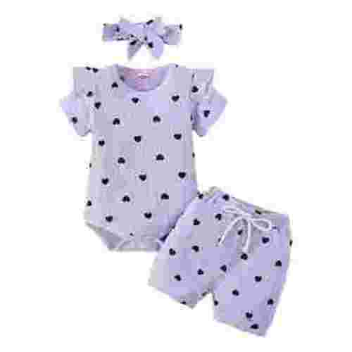 0-3 Months Baby Girl Clothes 9-12 Month Girl Clothes Winter Baby Girl Clothes Romper Shorts Set Cute Summer Outfits Baby Clothes for Girls Purple 0-3 Months