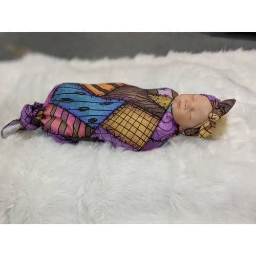 Goth Baby Swaddle Blanket Matching Headband or Cuffed Beanie - Etsy