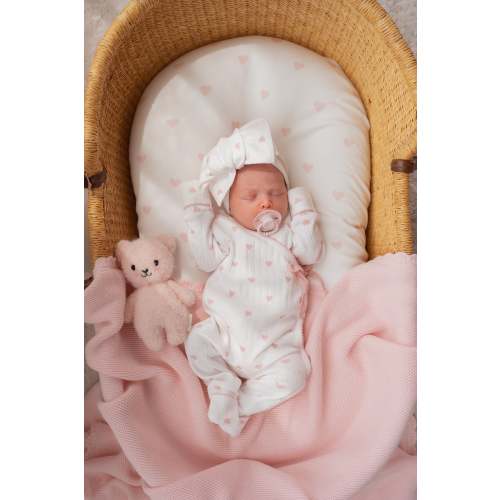 Essential Kimono Romper | Pink Hearts – Little and Fern