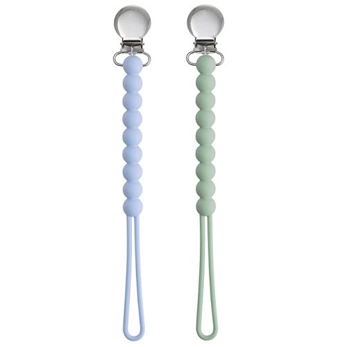 Pacifier Clip for Boys - MORIBOX Paci Clip Soothe Baby Binky Holder for Shower Birthday Gift 2 Pack