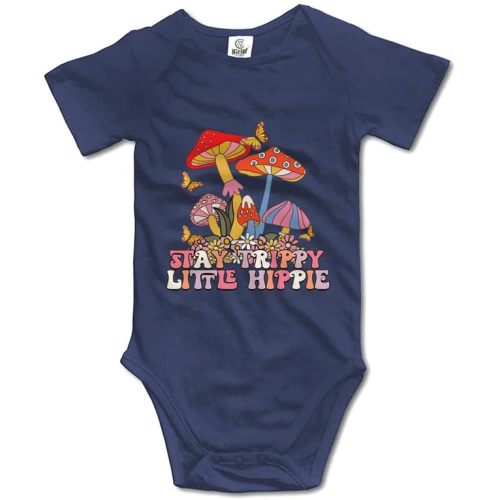 Stay Trippy Little Hippie Baby Bodysuit Romper Unisex Short Sleeve Onesie